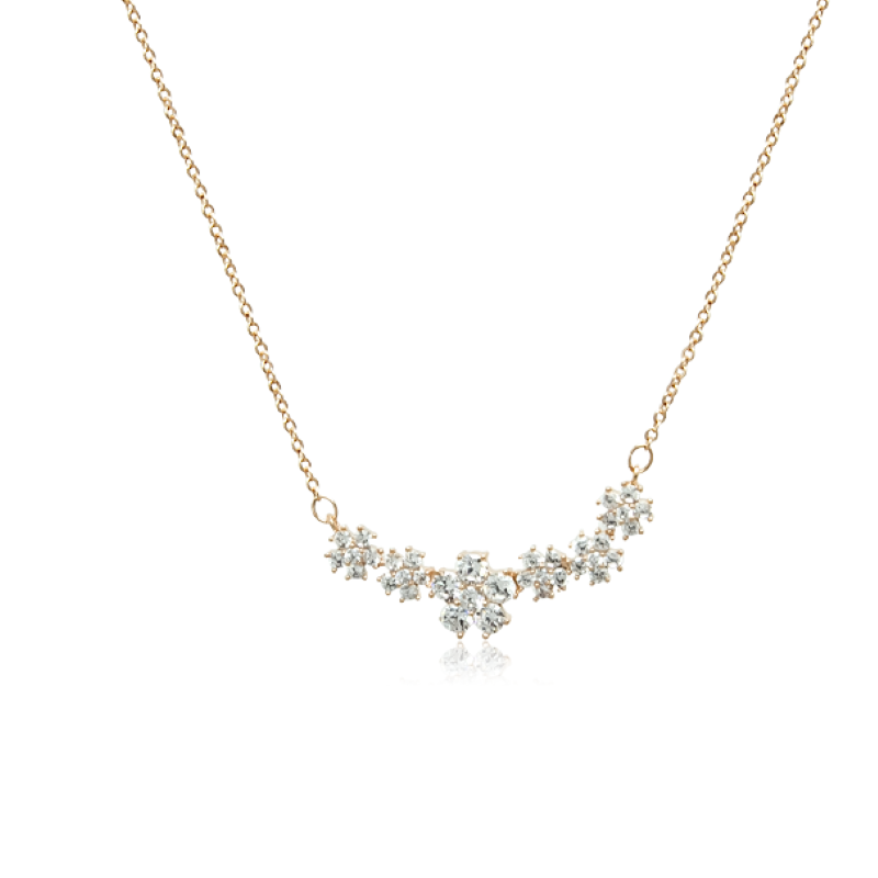 CHOMEL Cubic Zirconia 6 Flowers Rosegold Necklace 