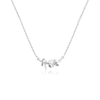 CHOMEL Cubic Zirconia Leaf Rhodium Necklace