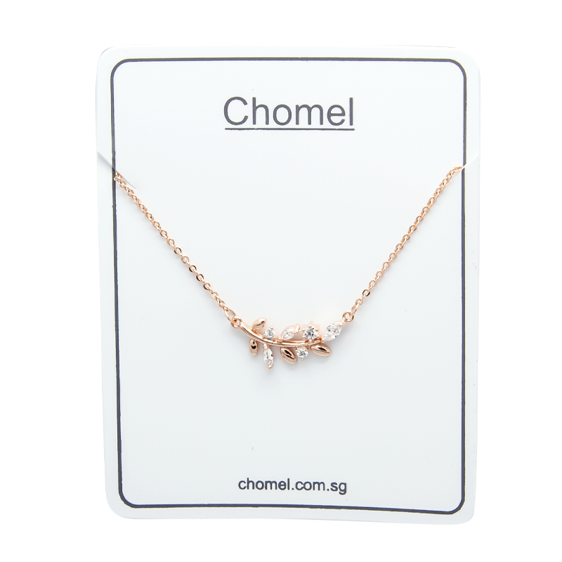 Leaf Cubic Zirconia Necklace.