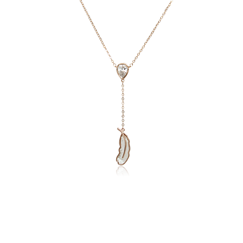 Leaf Mother of Pearl Necklace.