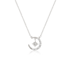 Moon & Star Cubic Zirconia Necklace.