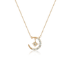 Moon & Star Cubic Zirconia Necklace.