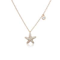 CHOMEL Cubic Zirconia Starfish Rosegold Necklace