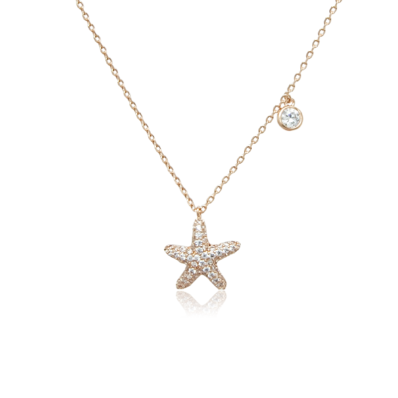 CHOMEL Cubic Zirconia Starfish Rosegold Necklace