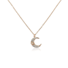 CHOMEL Cubic Zirconia Crescent with Star Rosegold Necklace