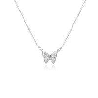 CHOMEL Cubic Zirconia Butterfly Rhodium Necklace