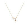 CHOMEL Cubic Zirconia and Mother of Pearl Star Rosegold Necklace