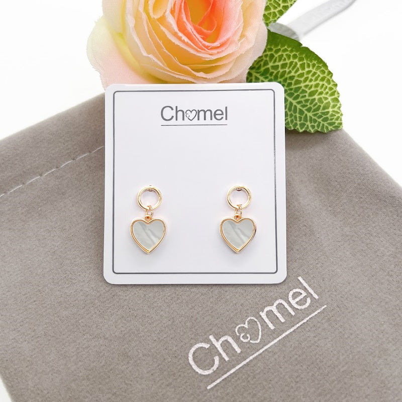 Heart Mother of Pearl Earrings - CHOMEL