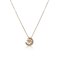Moon & Star Cubic Zirconia Necklace.