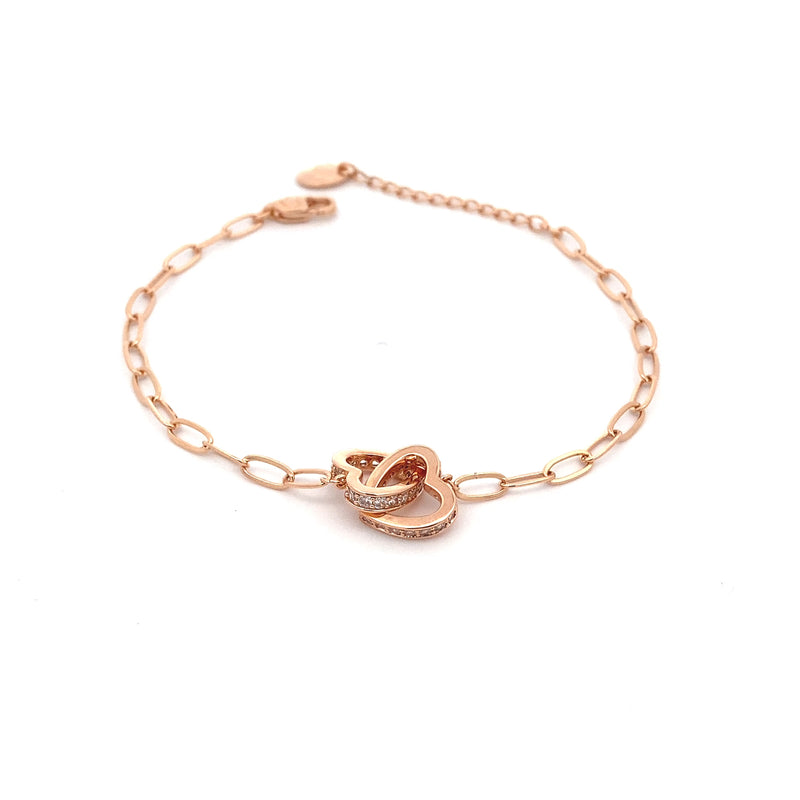 Interlocking Heart Cubic Zirconia Bracelet