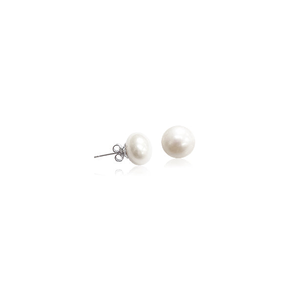 7mm-8mm Button Freshwater Pearl Earrings.
