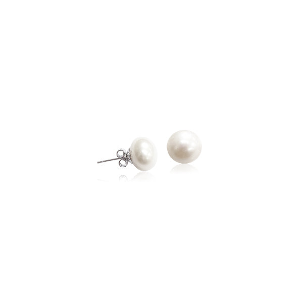 8mm-9mm Button Freshwater Pearl Earrings.