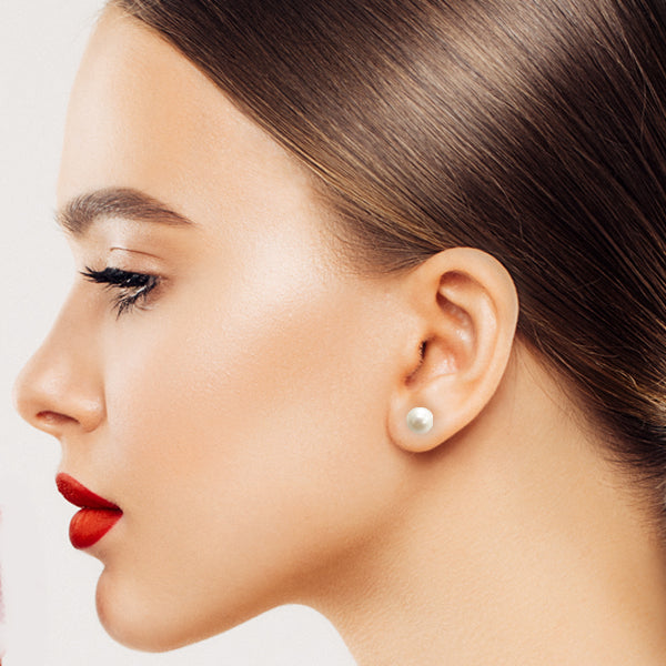 Genuine pearl on sale stud earrings