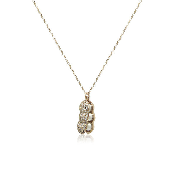 CHOMEL Cubic Zirconia Peanut Rosegold Necklace