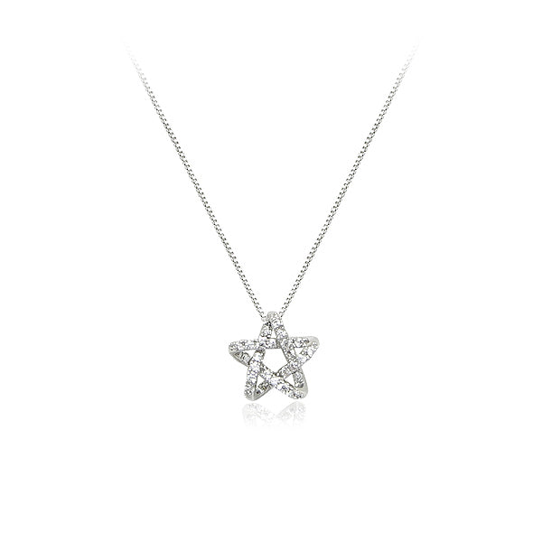 CHOMEL Cubic Zirconia Star Rhodium Necklace