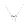 CHOMEL Cubic Zirconia Ribbon Rhodium Necklace