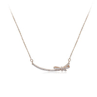 CHOMEL Cubic Zirconia Ribbon Rosegold Necklace