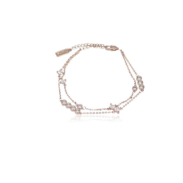 Cubic Zirconia Chain Bracelet.