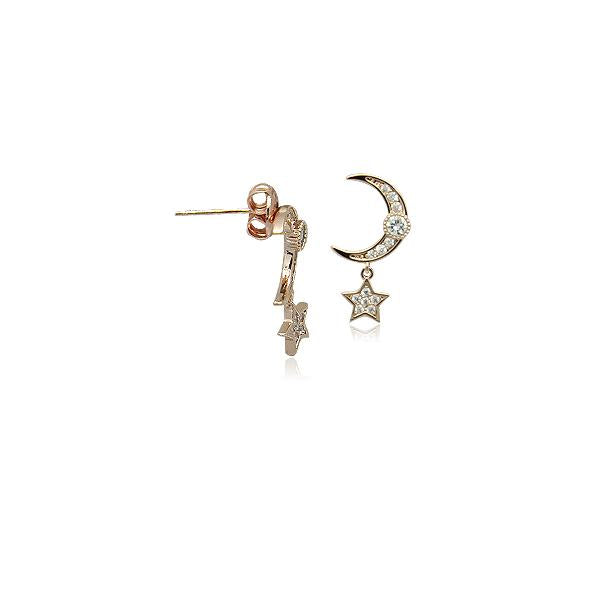 Moon & Star Cubic Zirconia Earrings.