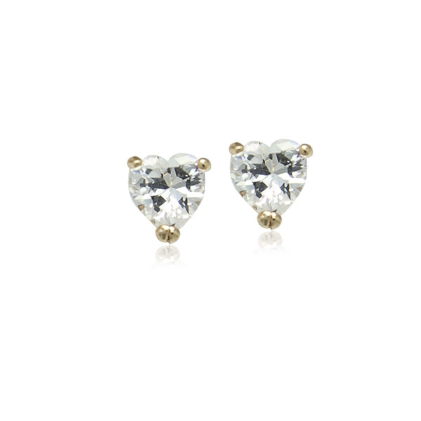 Heart 6mm Cubic Zirconia Stud Earring.