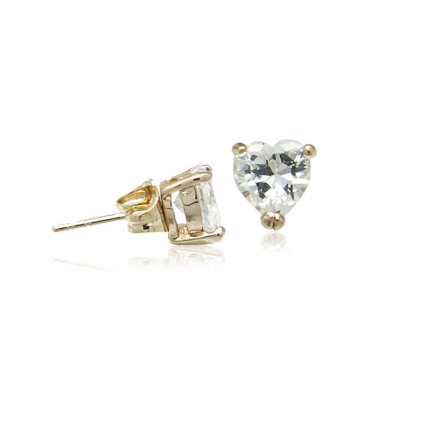 Heart 6mm Cubic Zirconia Stud Earring.