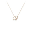 CHOMEL Cubic Zirconia Interlocking Ring and Heart Rosegold Necklace