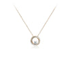 CHOMEL Cubic Zirconia Round Pendant Rosegold Necklace