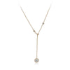 CHOMEL Cubic Zirconia Solitaire with Rim Drop Rosegold Necklace