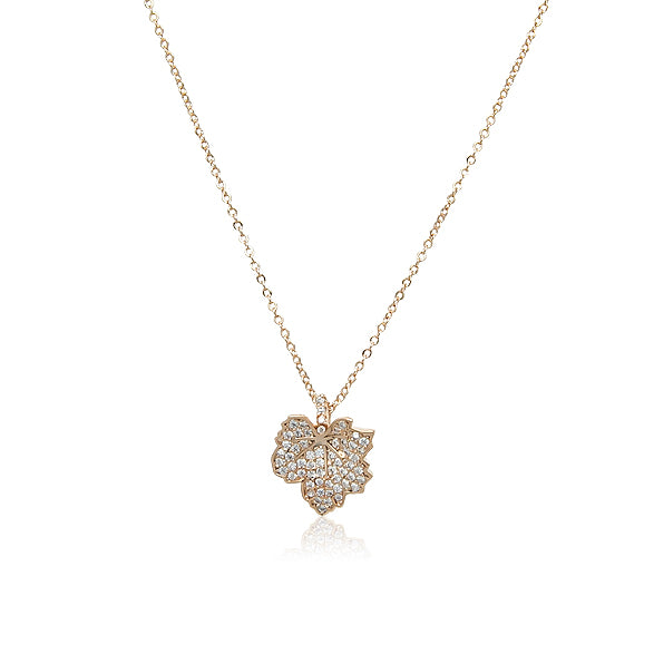Maple Leaf Cubic Zirconia Necklace.