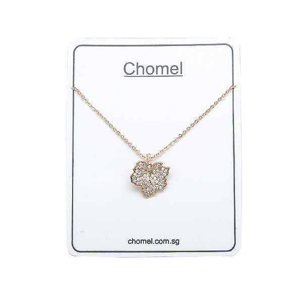 Maple Leaf Cubic Zirconia Necklace.